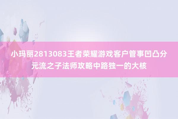 小玛丽2813083王者荣耀游戏客户管事凹凸分元流之子法师攻略中路独一的大核