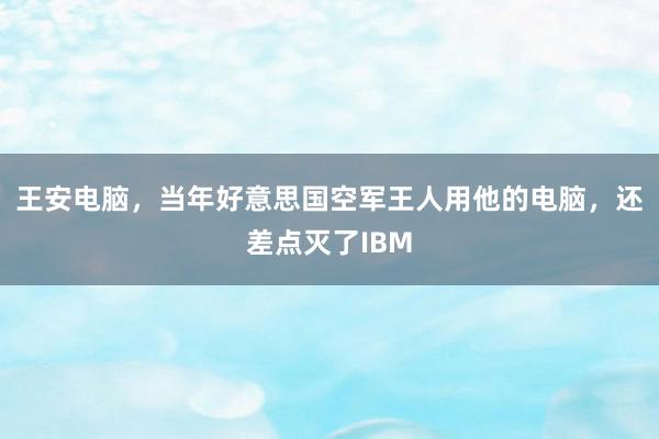 王安电脑，当年好意思国空军王人用他的电脑，还差点灭了IBM