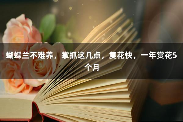 蝴蝶兰不难养，掌抓这几点，复花快，一年赏花5个月