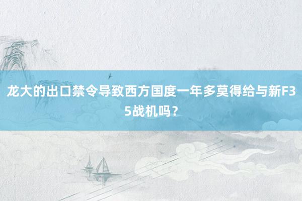 龙大的出口禁令导致西方国度一年多莫得给与新F35战机吗？